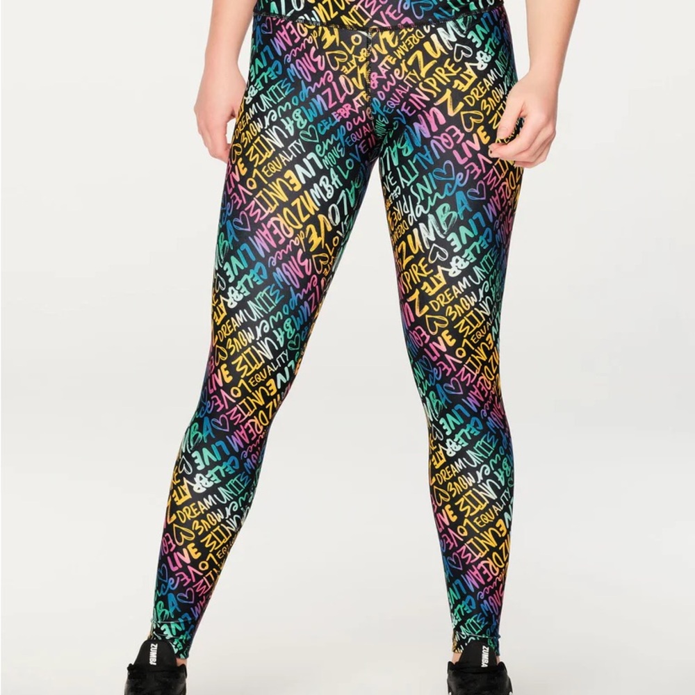 Zumba Joy High waisted, Colorful Graphic Print Leggings. S